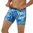 thumbnail image 3 of Salouo Vibrant Blue Floral Pattern Men's Boxer Briefs, Soft & Breathable Underwear Elastic Waistband Briefs for Men,1-Pack, 3 of 7