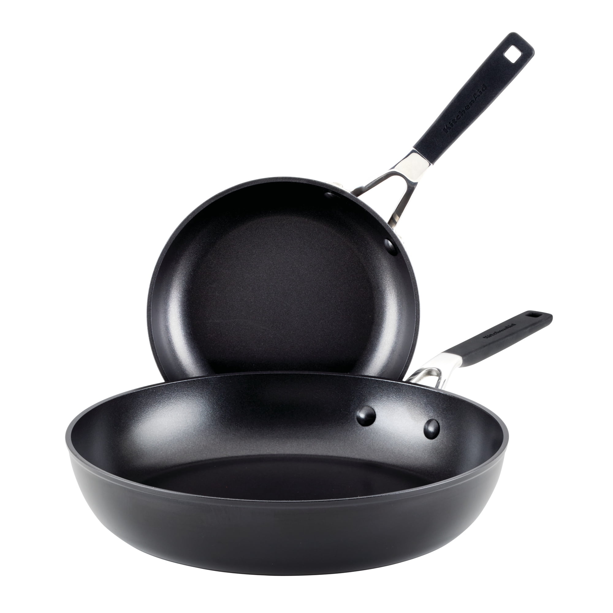 KitchenAid Hard Anodized 12.25 and 8.25 Nonstick Frying Pan Set Onyx Black