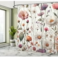 thumbnail image 2 of Ambesonne Floral Shower Curtain, Tender Flowers Garden Scene, 69"Wx84"L, Mauve Sage Green Rose, 2 of 4
