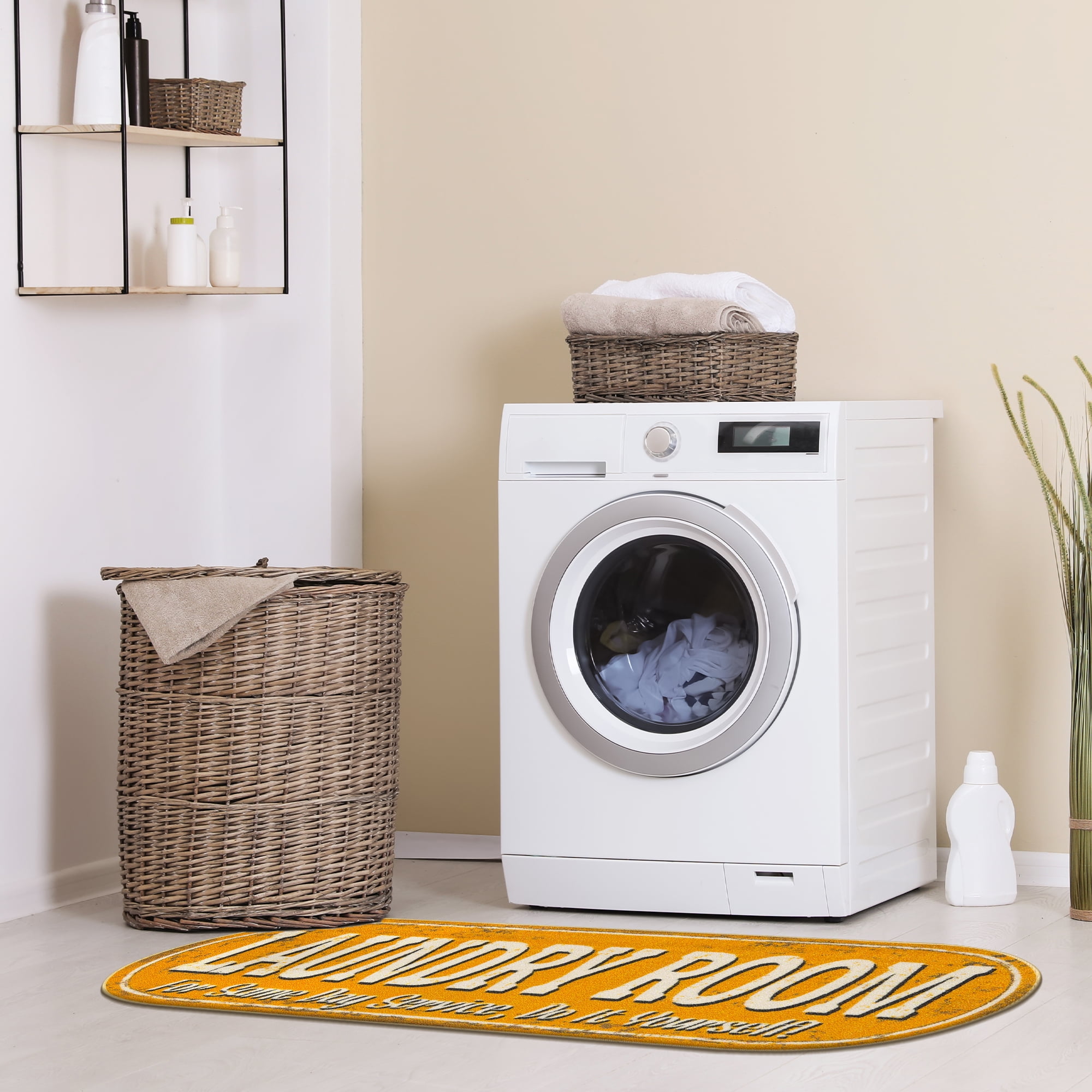 Ottomanson Washtown Rubberback Non-slip Modern Design Indoor Turkish  Laundry Room Runner Rug, 20" x 59", Baby Blue - Walmart.com