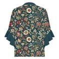 thumbnail image 4 of Deals of The Week Clearance Abomasnow Spring Tops for Women 2025 Casual 3/4 Ruffle Sleeve Tunic Tops Fashion Button Down V Neck Blouses, 4 of 5