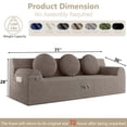 thumbnail image 5 of HOQBN Boneless Sofa Couch for Living Room,71" 3 Seater Sofa with Deep Seat Design and 3 Round Pillows,Comfy Corduroy Fabric Loveseat Couch,No Assembly,Camel, 5 of 5