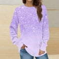 thumbnail image 2 of DianGeFu Sweatshirts for Women Plus Size Casual Long Sleeve Round Neck Print Pattern Tops Blouse 50% Off Clear(Purple,S), 2 of 5