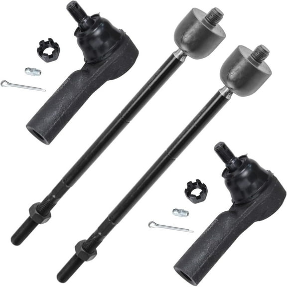 Detroit Axle - 4pc Front Tie Rods for 2010-2011 Mazda Tribute Mercury Mariner, 2009-2012 Escape, Inner and Outer Tie Rod End Links Replacement