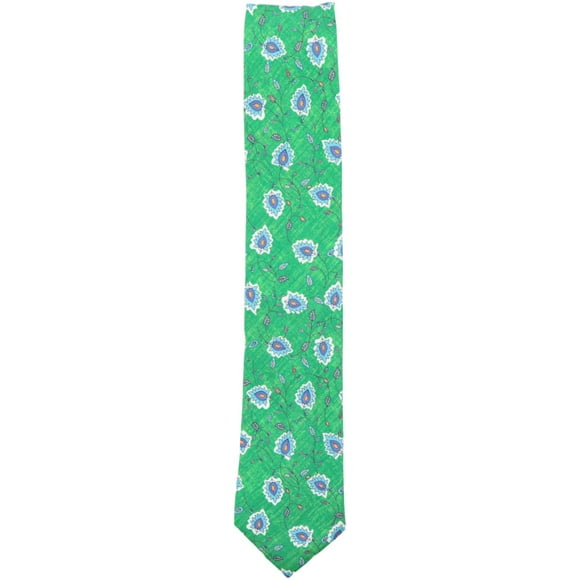 Altea Cravate pour Homme Verte / Bleue à Motif Floral Italien - Taille Unique