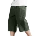 thumbnail image 2 of Men's Cotton Casual Loose Straight Leg Shorts, Trousers, Joggers, Elastic Waist, Breathable, Lightweight, Drawstring, Summer Essentials, Daily Wear | JASKFLY,Army Green L, 2 of 7