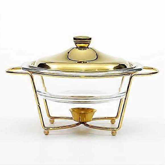 Ensemble de Buffets à Réchaud, 2 Réchauds de Traiteur avec Couvercles pour Buffets, Mariages, Fêtes, Banquets, Événements de Traiteur, Or, Or, Or Réf : 3615