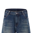 thumbnail image 7 of Yaoyar Mens Relaxed-Fit Denim Shorts Drawstring Design for Casual Outings Daily Styling Café Meetups Urban Errands Fashion Classic Loose Casual Wear With Pockets Denim Shorts, 7 of 7