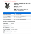 thumbnail image 2 of Oil Pump - Compatible with 1989 - 1995 Dodge Spirit 1990 1991 1992 1993 1994, 2 of 2