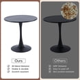 thumbnail image 6 of Dining Table Set for 2, 31.5" Round Table with All-Metal Tulip Pedestal Table, Velvet Nailhead Trim Chairs with Stainless Steel Legs, Modern Kitchen Dining Set for Apartment, Small Spaces, Gold Black, 6 of 6