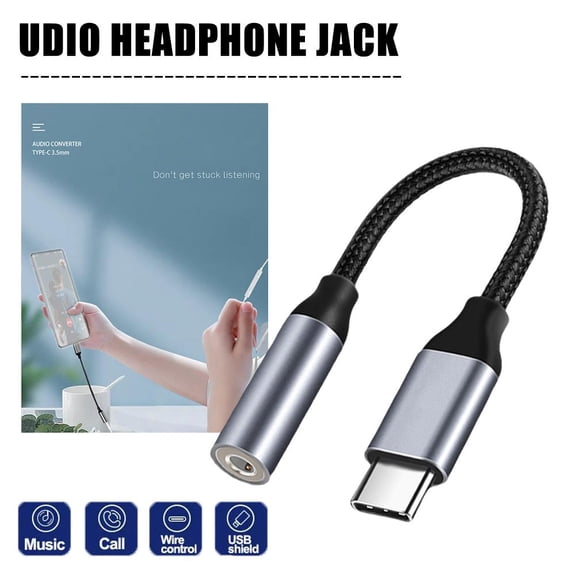 USB Type C Adapter to 3.5mm AUX Audio Headphone Jack Devices For Android