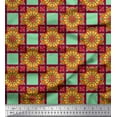 thumbnail image 1 of Soimoi polyester Crepe Fabric Check & Mandala Decorative Print Sewing Fabric Yard 52 Inch Wide, 1 of 3