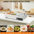 thumbnail image 5 of Garvee Commercial Food Warmer | 6 x 12QT | Steam Table | Buffet Server & Warmer | 304 Stainelss Steel | 1500W | Silver, 5 of 7
