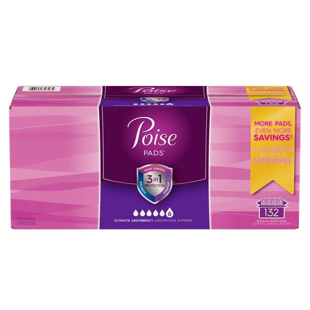 Product of Poise Ultimate Absorbency Incontinence Overnight Pads, 132
