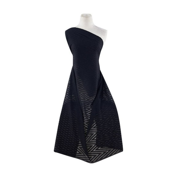 Zelouf Super Chevron Jacquard Chiffon , Sewing, DIY, Crafts Fabric by the Yard, Black, 3 Yard