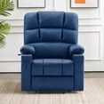 thumbnail image 2 of MCombo Dual Motor Large Power Lift Recliner Chair with Massage and Heat for Elderly Big and Tall People, Infinite Position, Extended Footrest, Faux Leather 7680 (Navy Blue, Large), 2 of 9