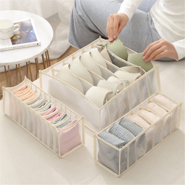 3 piezas de ropa interior plegable cajón caja de almacenamiento divisor armario tocador ropa UHUSE caja de calcetines