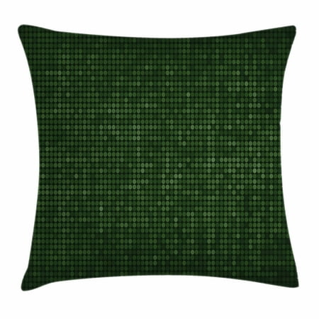 Forest Green Throw Pillows Forest Green Throw Pillow Cushion Cover, Spotty Pattern with Symmetric Little Dots Modern Design with Futuristic Look, Decorative Square Accent Pillow Case, 24 X 24 Inches, Green Black, by Ambesonne ()