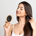 thumbnail image 2 of OPALESQUE 2 Pcs Mini Boar Bristle Hair Brush Travel Size Boar Bristle HairBrush for Detangle Massage Add Shine Pocket Travel Small Wooden Hairs Brush for Men Women Thick Curly Thin Long Short, 2 of 7