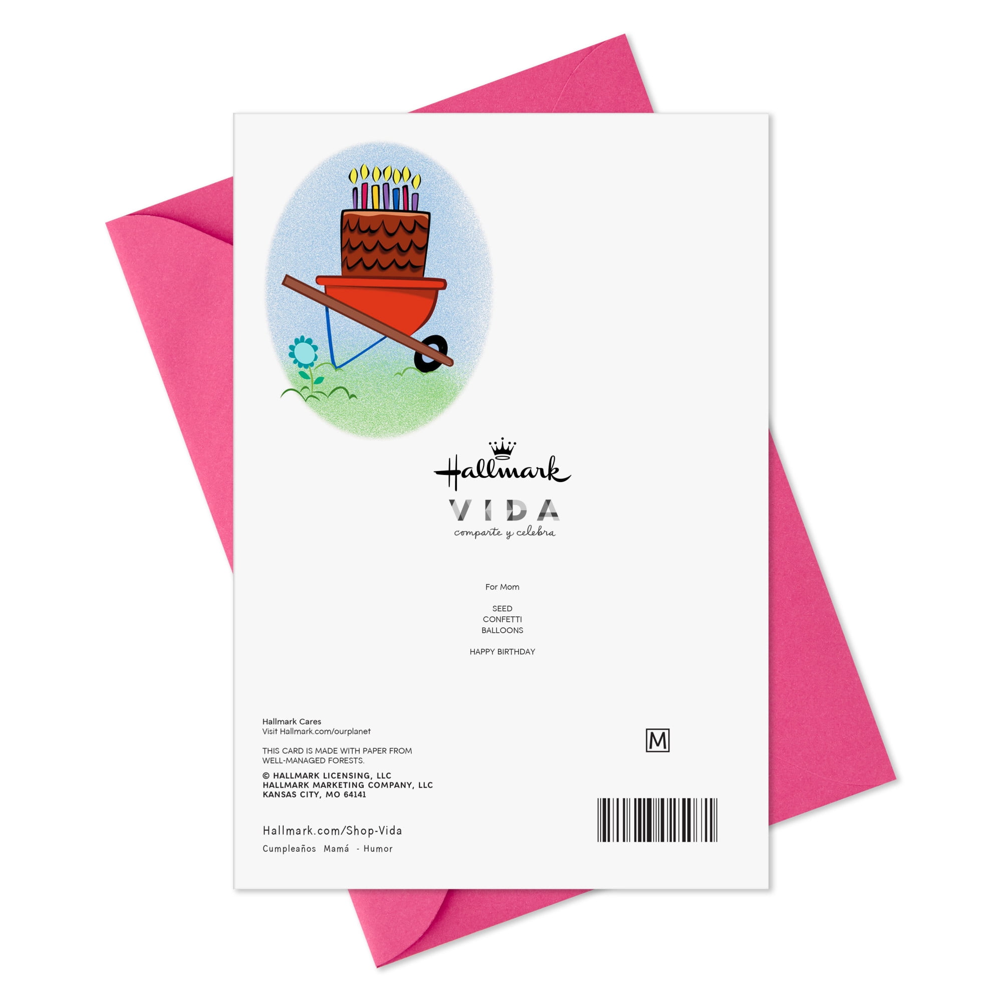 Hallmark VIDA Spanish-Language Funny Birthday Card for Mom (Party Garden), 1 count