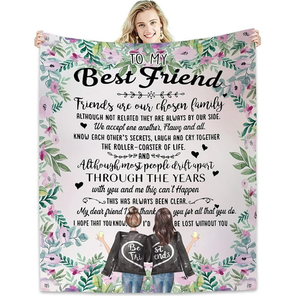 Blanket 50*60 - Best Friend Birthday Gifts for Women - Unique Friendship Gifts for Dear Friends, BFF, Besite, Thoughtful Besties Gift Ideas for Women Throw Blankets