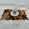 thumbnail image 6 of 4 PCS Thanksgiving Embroidered Maple Leaves Table Mats, Fall Leaves Rectangular Placemats for Autumn Harvest Home Kitchen Dining Decor (28x43cm), 6 of 8