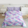 thumbnail image 2 of Castle Fairy Children Teens Marine Mermaid Princess Full Size Comforter Sets 3-Piece,Bling Gradient Glitter Bedding Comforter Set,Sea Underwater World Lightweight Bedding Sets,Ultra Soft Home Decor, 2 of 8
