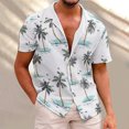 thumbnail image 2 of Camisas Hombre Camisa informal a la para hombre, camisa holgada con botones estampados y cuello vuelto, camiseta de manga corta, camisa de playa hawaiana (White, S), 2 of 6
