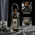 thumbnail image 3 of Artrylin 3 Pack Ice Wine Bag, Portable Collapsible Plastic Wine Pouch Cooler Bags with Handle, Clear Wine Bottles Bag for Champagne Cold Beer White Wine Chilled Beverages, 3 of 7