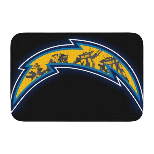Felpudo multiusos Chargers Hem Mat para uso en interiores y exteriores. Reciba a sus invitados con una alfombra para el hogar, el dormitorio, el baño, la cocina y la decoración del piso. Absorción de