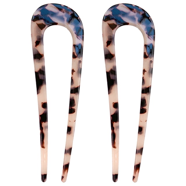 Horquillas para el pelo grandes en forma de U para niñas, horquillas para el pelo de acetato, 2 piezas, Forksstyle3