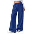 thumbnail image 5 of Livrdious Wide Leg Sweatpants Women High Waisted Drawstring Baggy Sweat Pants with Pockets, Womens Casual Lounge Pants, 30'' Inseam, 5 of 6