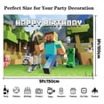 thumbnail image 5 of Telón de fondo Fiesta de cumpleaños Minecraft Fondo Tela Tema Decoración Banner kaili Sencillez, 5 of 5