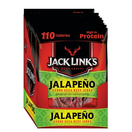 Jack Link's Beef Jerky, Jalapeno Carne Seca, 1.25oz, 10 CT