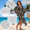 thumbnail image 6 of Xoenoiee Aztec Cow American Tribal Geometric Print V-Neck Batwing Kaftan Women's Plus Size Caftan Loose Fit Boho Beach Dress Bathing Suit Cover Up Mumu Dresses Loungewear, 6 of 7