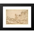 thumbnail image 2 of Francesco Guardi 18x14 Black Modern Framed Museum Art Print Titled - A Venetian Capriccio; a Rio Leading to a Bridge (ca. 1780-85), 2 of 5