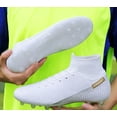 thumbnail image 3 of High-Top PU Leather Soccer Cleats for Men/Women/Youth – Lace-Up Long Studs Football Shoes for Turf & American Football Training, 3 of 5