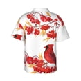 thumbnail image 3 of Bixox Men's Hawaiian Shirts Men's Bullfinch on Branch Print Short-Sleeve Shirt-Large, 3 of 8