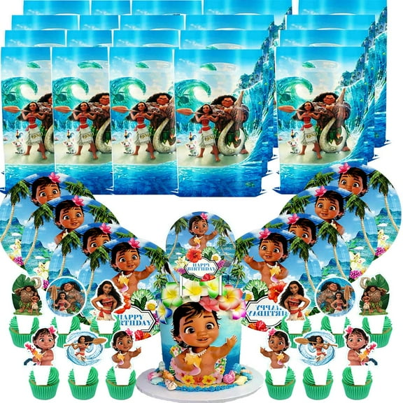 Moana Princess Gift Bags Plates Candy Treat Birthday Party Supplies Decorations Decor Goodie Bag