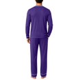 thumbnail image 5 of HAJWOH Mens Pajamas Set Long Sleeve Sleepwear Crew Neck 2 Piece Loungewear Nightshirt Top & Pants with Pockets, 5 of 5