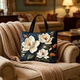 thumbnail image 5 of Quilted Tote Bag for Women, 12x12in Vintage Digital Print Shoulder Bag with Zipper, Large Capacity Foldable Shopping Tote, Tear-Resistant Polyester Handbag for Commuting Travel & Daily Use, 5 of 8
