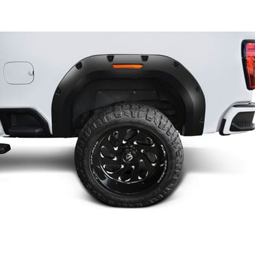 Bushwacker by RealTruck Pocket/Rivet Style Rear Fender Flares | 2-Piece Set, Black, Smooth Finish | 40158-02 | Compatible with 2020 - 2024 GMC Sierra 2500HD / 3500HD (Excludes Dually)