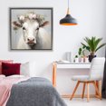 thumbnail image 3 of Stupell Industries Rustic Lodge Pretty Pearl Cow with Florals Gray Floating Frame Canvas Art, 25 x 25, by Heidi Kuntz, 3 of 8