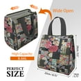 thumbnail image 3 of Pioneer Flower Floral Print Pattern Insulated Lunch Bag for Women & Adults,Large Portable Soft Cooler Lunch Bag,Thermal Food Storage Tote with Pearl Cotton,8.66L,8.75x5.75x9.5 Inch, 3 of 6