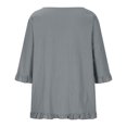 thumbnail image 6 of gakvbuo Plus Size Summer Tops For Women Tops Dressy Casual Tunic Tops To Wear With Leggings Women's Solid Color Short Sleeves Blouse Round Neck Ruffles Casual Tops, 6 of 9