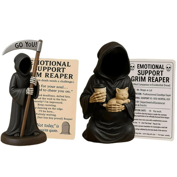 Emotionally Support Gift Gothic Resins Death Statue Fantasy Horror Collectible