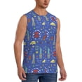 thumbnail image 2 of Fotbe New-York City Men's Camiseta sin Mangas Estampada para Hombres, Playera Casual para Gimnasio, Entrenamiento, Playa-Small, 2 of 7
