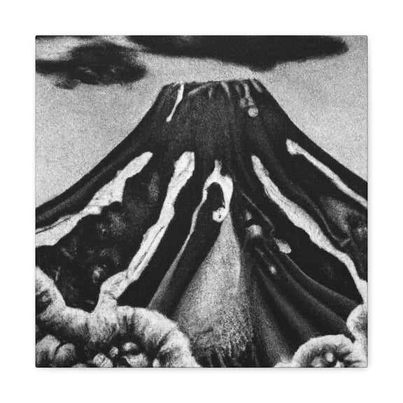 Volcano in Pointillism - Canvas