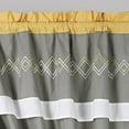 thumbnail image 3 of Chezmoi Collection Arden 4-Piece Modern Yellow/Gray/White Zigzag Stripe Embroidery Window Curtain Panel Set with Sheer Backing Valance Tassels, 120 inch x 84 inch, 3 of 9