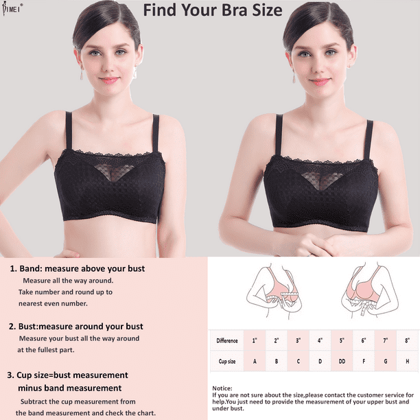 BIMEI Mastectomy Bra with Pockets for Breast Prosthesis Women's Full  Coverage Wirefree Everyday Bra 8518,Black, 40C 